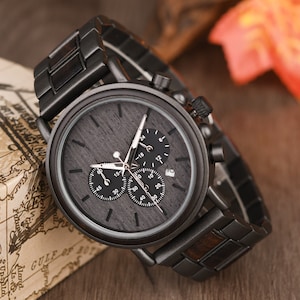Wood Watch for Men Personalized Men&#39;s Wood Watch, Anniversary Birthday Gift for Husband Boyfriend, Anniversary Gift, Groomsmen Gifts