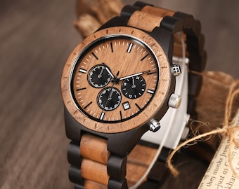 Mens Watch, Wood Watch for Men, Engraved Wood Watch, Personalized