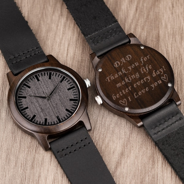 Jubiläumsgeschenk für Ihn, individuelle Uhr, Holzuhr für Männer, Geburtstagsgeschenk für Papa-Ehemann