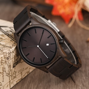 Houten horloge voor mannen, gepersonaliseerd houten horloge, herenhorloge, jubileumcadeau, verjaardagscadeau voor man-vriend-zoon, kerstcadeau