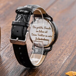 Cadeau de Noël pour lui, montre en bois, montre gravée, montre personnalisée, cadeau de Noël pour fils, cadeau personnalisé image 3