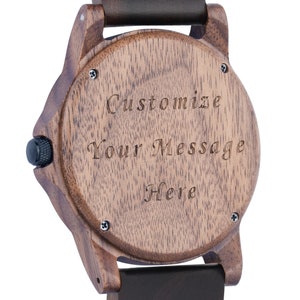 Wood Watch for Men, Personalized Men's Wooden Watch, Walnut Watch, Anniversary Gift for Him, Birthday Gift for Dad Husband Son, Moon Phase image 6