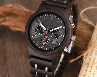 Men's Wood Watch, Custom Watch, Wooden Watch for Men, Anniversary Gift for Him, Birthday Gift for Dad Husband Boyfriend Son, Groomsmen Gifts