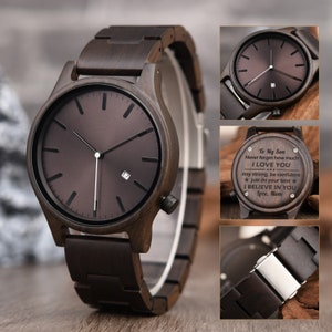 Montre en bois, montre sur mesure, montre en bois pour hommes, montre en bois, montre tout-aller, cadeau d'anniversaire, cadeau de Noël image 3