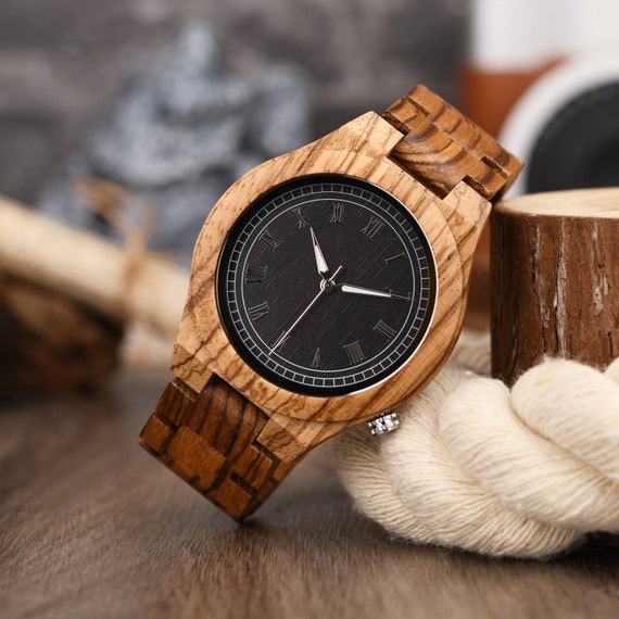 Reloj de madera para hombre reloj de pulsera informal personalizado regalo de cumpleanos de aniversario para marido novio regalo del Dia del Padre para papa Etsy Espana