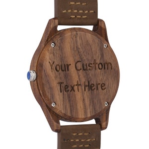 Montre en bois gravée pour homme, montre en bois, montre personnalisée, cadeau d'anniversaire pour lui, cadeau d'anniversaire pour mari image 5