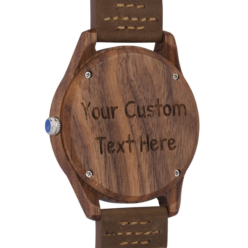Gravierte Holzuhr für Männer, Holzuhr, personalisierte Uhr, Geburtstagsgeschenk für Ihn, Jubiläumsgeschenk für Ehemann Bild 5