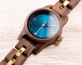 Women's Wood Watch for Wife Daughter, Engraved Wood Watch, Anniversary Gift for Her, Gift for Mom, Christmas Gift