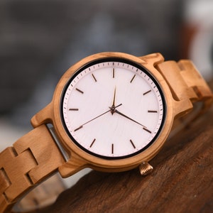 Women&#39;s Wood Watch, Mother&#39;s Day Gift, Gift for Mom, Personalized Women&#39;s Watch, Anniversary Gift for Her, Gift for Wife Girlfriend