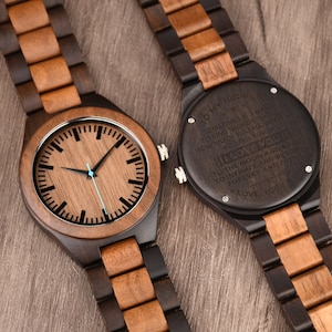 Anniversary Gift for Husband from Wife Wood Watch for Men Personalized Wooden Watch Birthday Gift Wedding Watch for Him