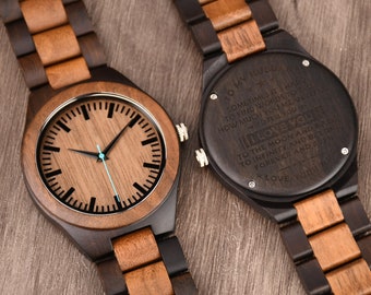 Engraved Wooden Watch for Husband, Anniversary Gift