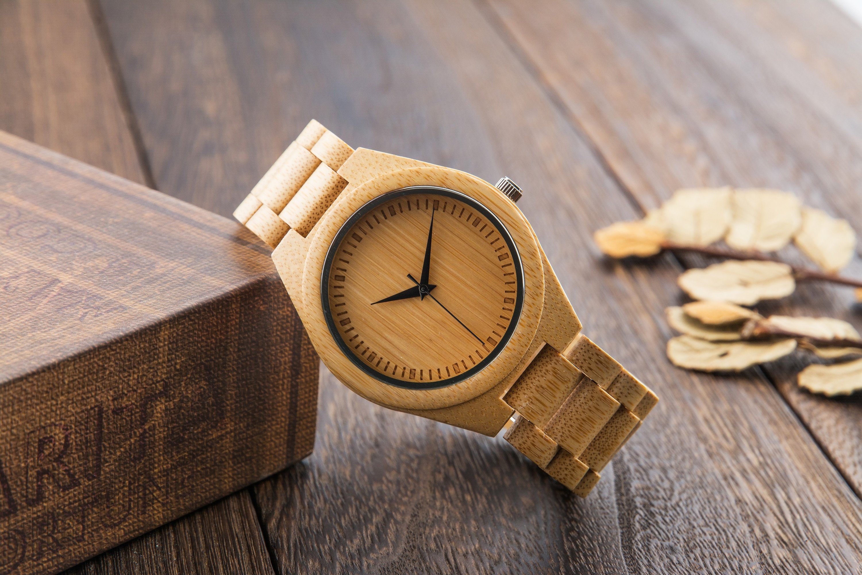 Wood Uhren Holz, Uhren mit Holz, Holzuhr Armband, Holz Herrenuhr, Geschenk  für Ehemann Papa Männer, Bräutigam Groomsemen Trauzeugen Geschenk - .de