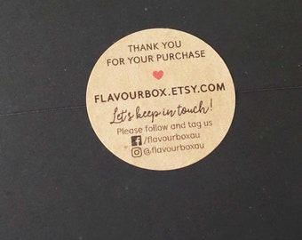 Kraft Business Stickers 1.8" (45mm) - Small Biz - Product Labels - Etsy Shop Sticker - Thank You Stickers - Social Media Stickers