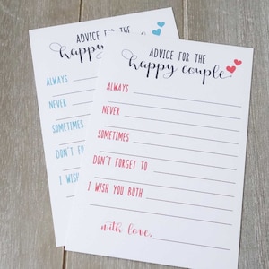 Wedding Advice Cards (Set van 40) - Advies voor happy couples - trouwkaarten - gastenboek - Goed wensen