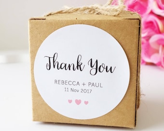 Pegatinas de agradecimiento personalizadas de 1,8&quot; (45 mm) - Invitaciones de boda - Bomboniere de fiesta - Favor de baby shower - Etiquetas de agradecimiento