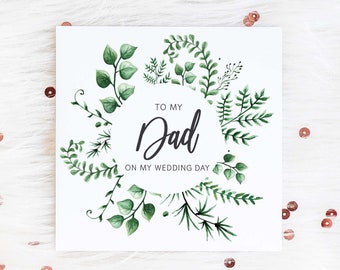 To My Dad on My Wedding Day, To My Mum, Parents Thank You, Personalised Wedding Cards