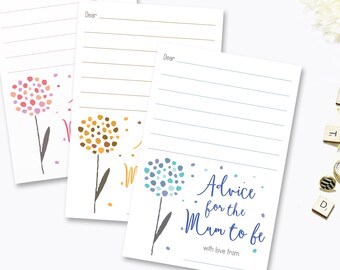 Advice Cards for Mum To Be - Mom To Be - Baby Shower Games - Baby Wish Card - Guest Book