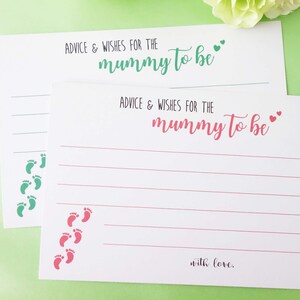 Tarjetas de consejos de baby shower - Consejos para mamá - Juegos de baby shower - Tarjeta de deseos para bebés - Libro de visitas - Tarjetas de consejos para bebés