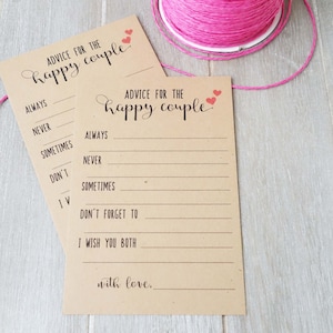 Kraft Advies Kaarten voor Gelukkig Paar 4"x6" (Set van 40) - Bruiloft Rustieke Kaarten - Bruiloft Briefpapier - Bruiloft Gastenboek - Wensput