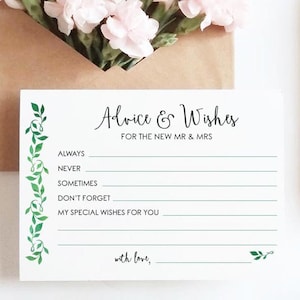 Ratkarten für Mr & Mrs 4"x6" (40er Set) - Hochzeitskarten - Aquarell Briefpapier - Hochzeitsgästebuch - Gute Wünsche