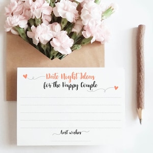 Date Night Ideas Cards 4"x6" (Set van 40) - Advieskaarten - Huwelijksadvies - Gastenboeken - Bruidsdouche - Hen's Night - Wedding Note Cards