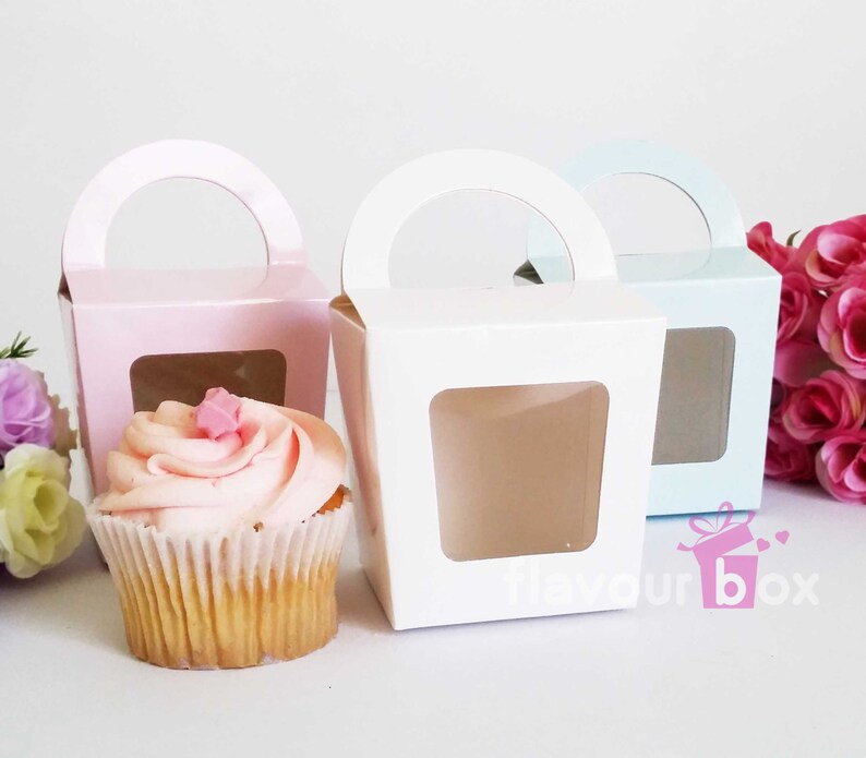 20120x White Single Cupcake Boxes with Handle Party Etsy