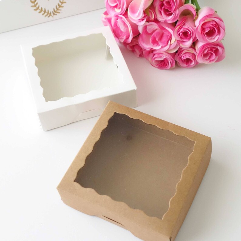 36x Cookie Display Boxes 10x10x3cm with Window Small Gift Etsy