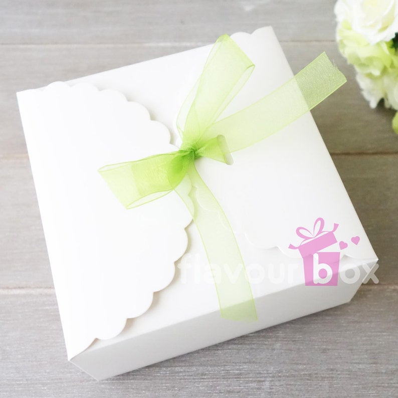 20x White Large Boxes 12cm x 12cm x 5.5cm Optional ribbons Etsy