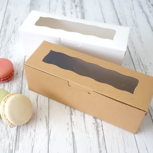Caixas de presente (kraft/branca), caixa de macaron longo, mini cupcake, saboneteira, bomboniere de chá de bebê de casamento, caixa de bolo