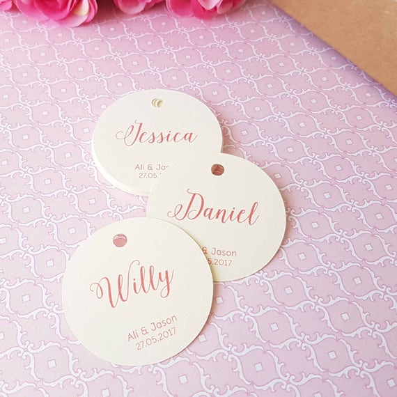 Personalised Name Tags Wedding Place Cards Name Labels Etsy