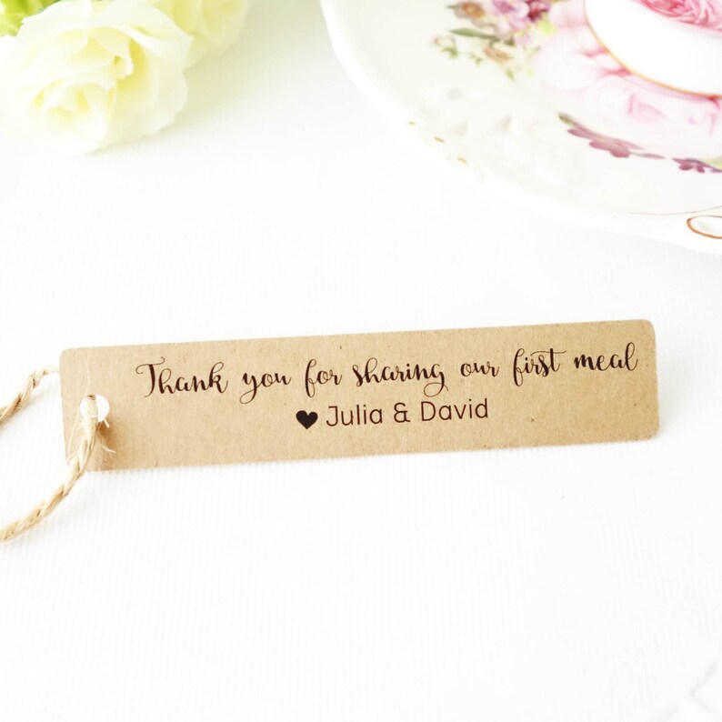 60 x PERSONALISED WEDDING Stickers Date Names Custom Kraft Brown Bombonieres