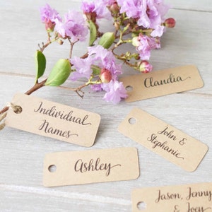 Wedding Personalised Name Tags - Place Cards - Name Labels - Mini Tags - Engagement Party Favour - Customised Tag