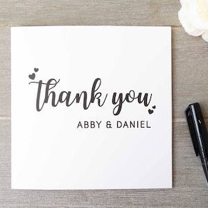 Custom Wedding Thank You Card - Simple Wedding Card - Greeting Card - New Couple - New Mr & Mrs Cards