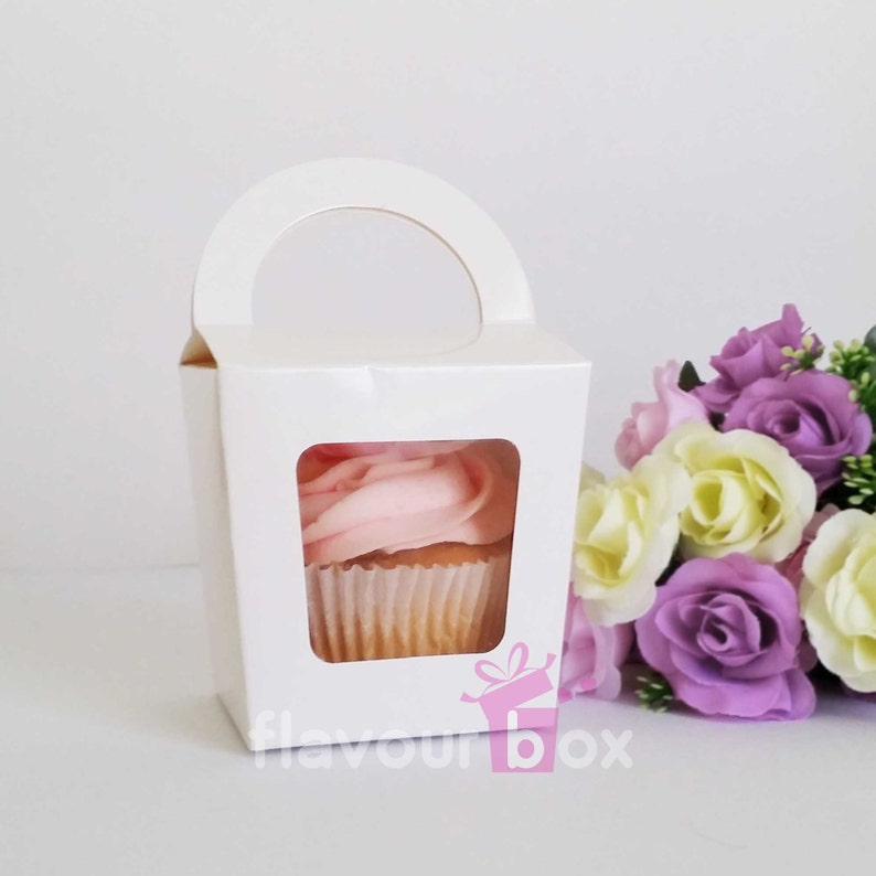 20120x White Single Cupcake Boxes with Handle Party Etsy
