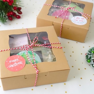 6/12x Christmas Treat Boxes 6&quot; (15cm), XMAS Gift Box, Cookies Box, Chocolate, Cake Box, Teacher&#39;s Gift