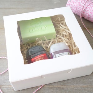 6/12x Large Gift Boxes (6"x6"x2") with Window, Cookies Gift Boxes, Wedding Cake Box, Macaron Party Favour, Baby Shower, Bridal Party Gifts
