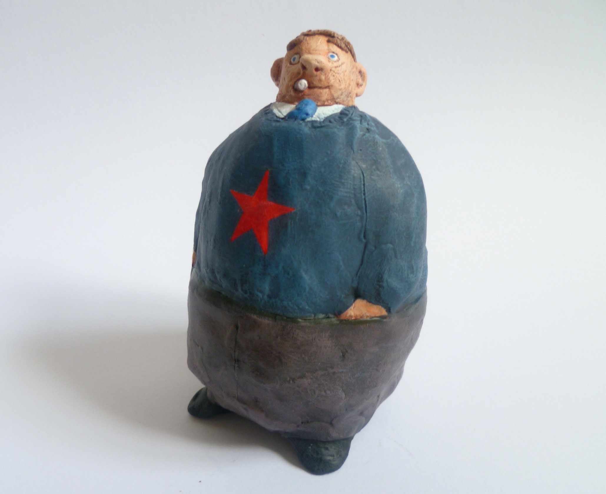 Tomato Man Sculpture Funny Fantasy Folk Art Figurine