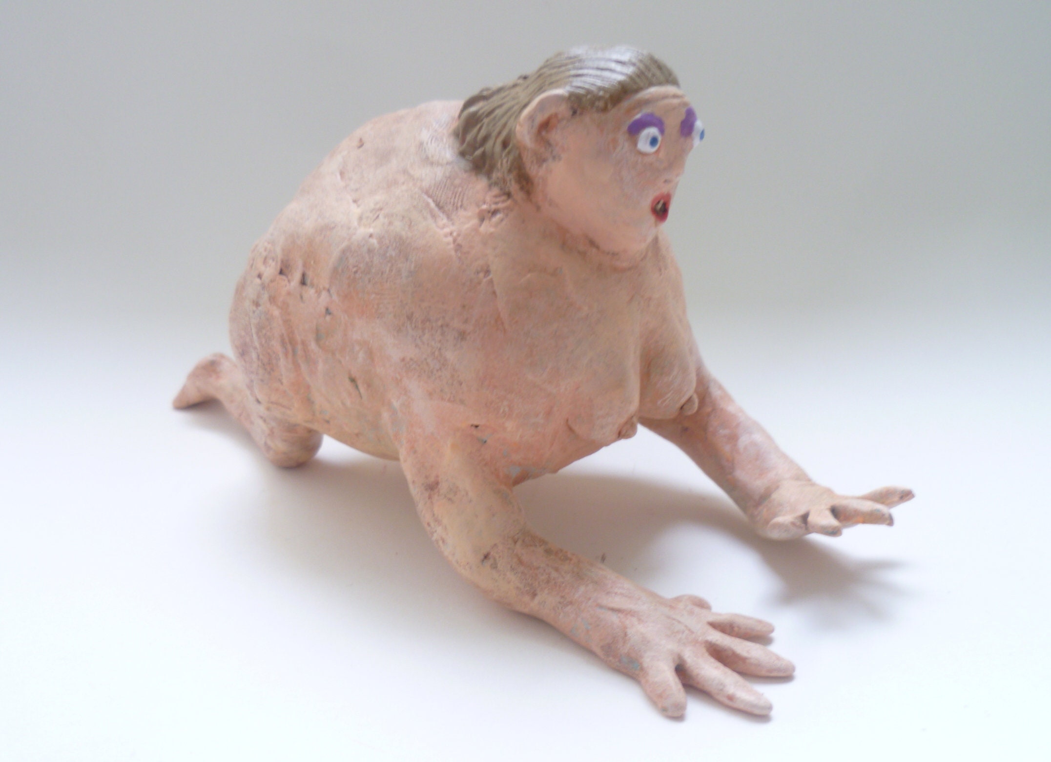 Crawling Woman Sculpture Fat Woman
