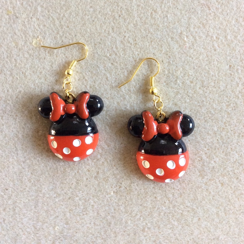 Minnie earrings gold-colored metal