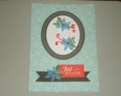 Quilled Flowers Just Beacuse Card 5" X 7" Handmade All Occasion for Mother's Day, Weddings, Birthdays, Get Well, Best Wishes