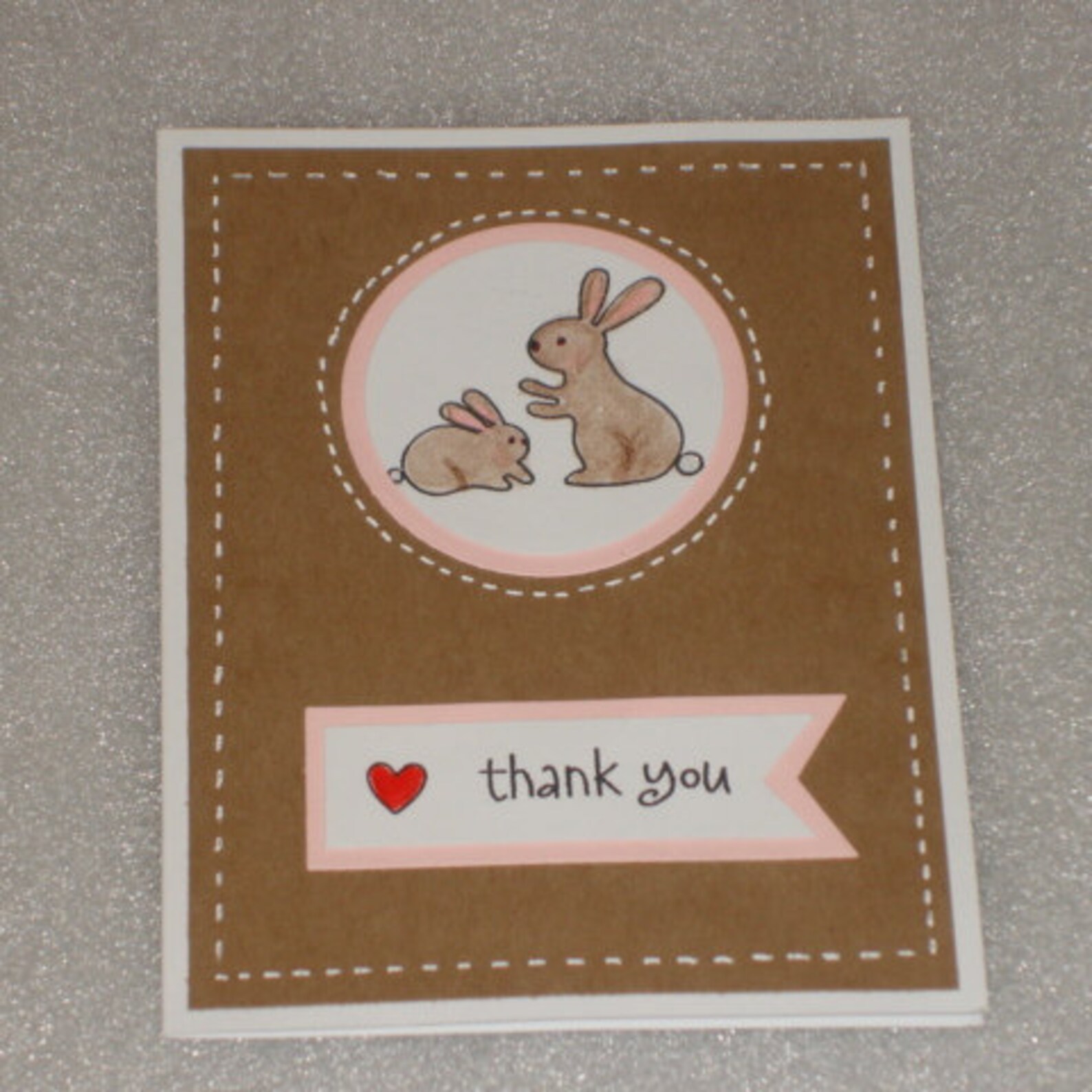 Baby Bunny Rabbit Thank You Card Set Handmade Etsy