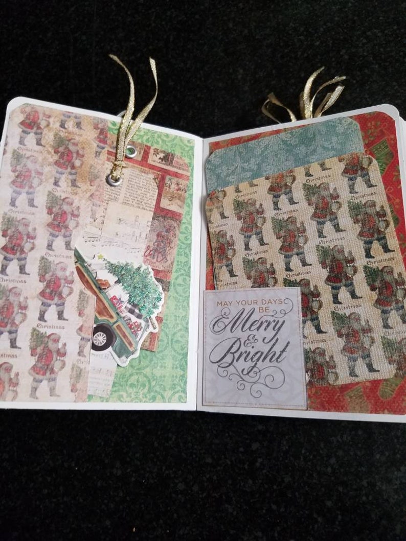 Handmade Card Stock Mini Photo Album Christmas Holiday Memory Etsy