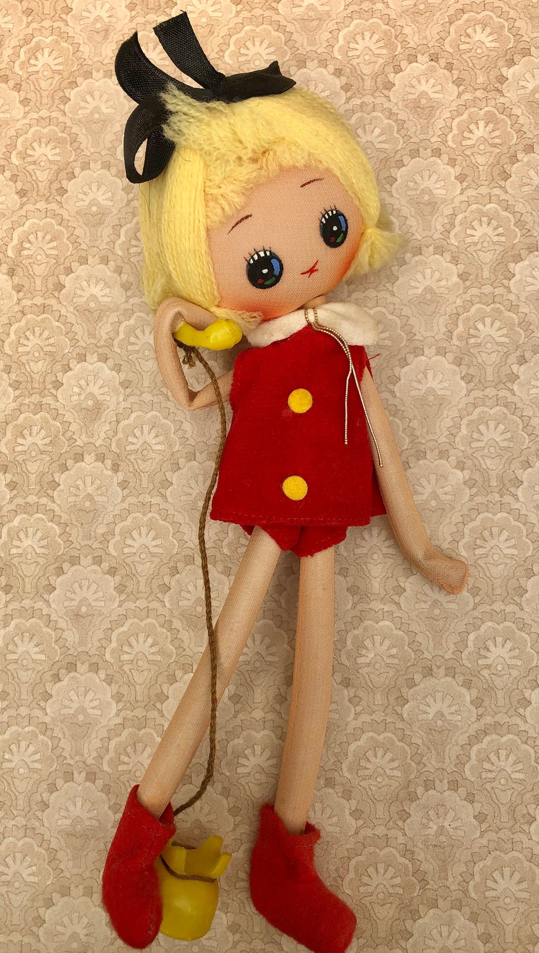 1960s Vintage Pose Doll Big Eyed Kitsch Telephone Doll. Etsy