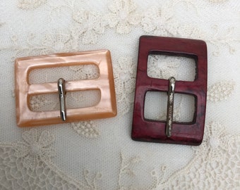 Vintage 1930s Bakelite Sash Belt Buckle Art Deco Accessories  display picture 1