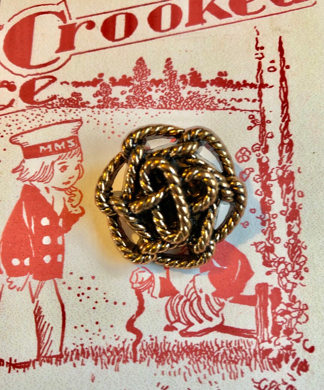 Large Vintage Knotted, Twisted Rope Style Button - Etsy
