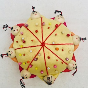 Vintage, Midcentury Handmade, Satin Chinese Pincushion.