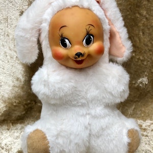 1950’s Rubber Face Plushie Lamb, Vintage Rushton Style