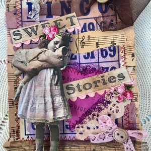 Vintage bingokaarten, aangepast, handgemaakt, shabby-chique decoratie.