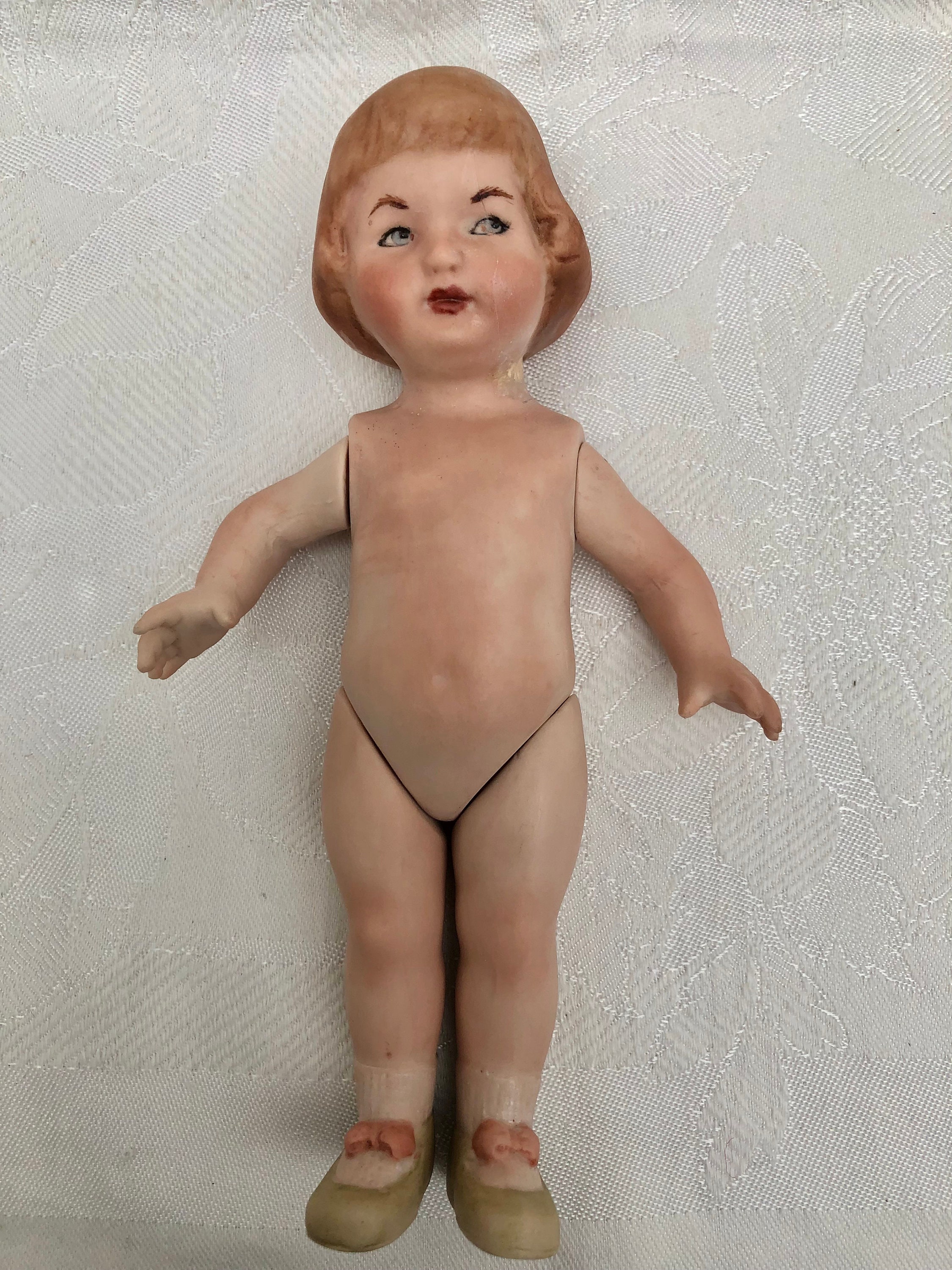 SOLD Antique DEP Size 7 Antique French Bisque Doll, 17.5 IN