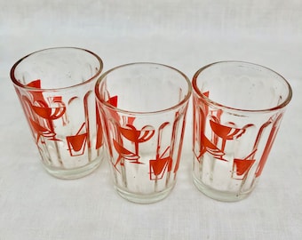 Midcentury Decorative Shot Glasses, Set Of 3 1950s